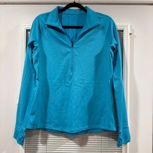Women's Blue Under Armour half zip long sleeve shirt LARGE